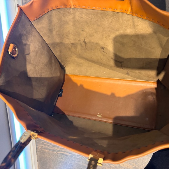 Pre-Owned FENDI BROWN LEATHER MEDIUM SUNSHINE TOTE - Picture 5 of 8